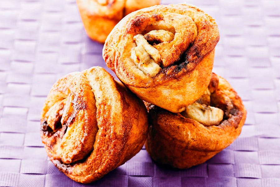 Kanelsnurrer med banan