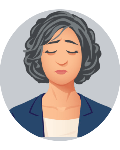 Kvinde kigger ned og er ked af det.