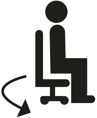 illustration av kontorsstol, postural träning