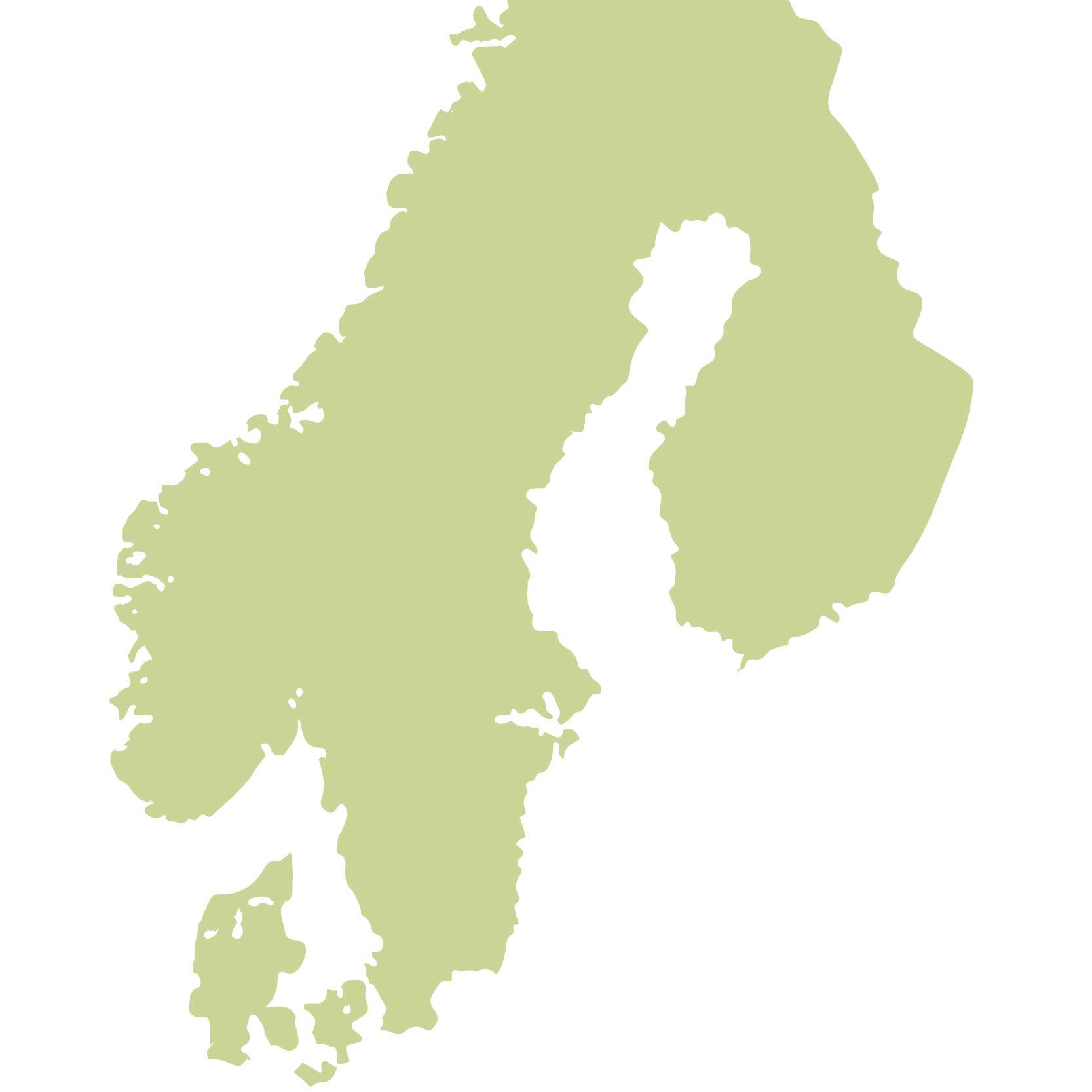 Kort, skandinaviske jordbær