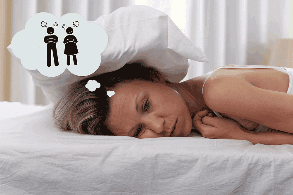 Kvinne sliter med tankespinn