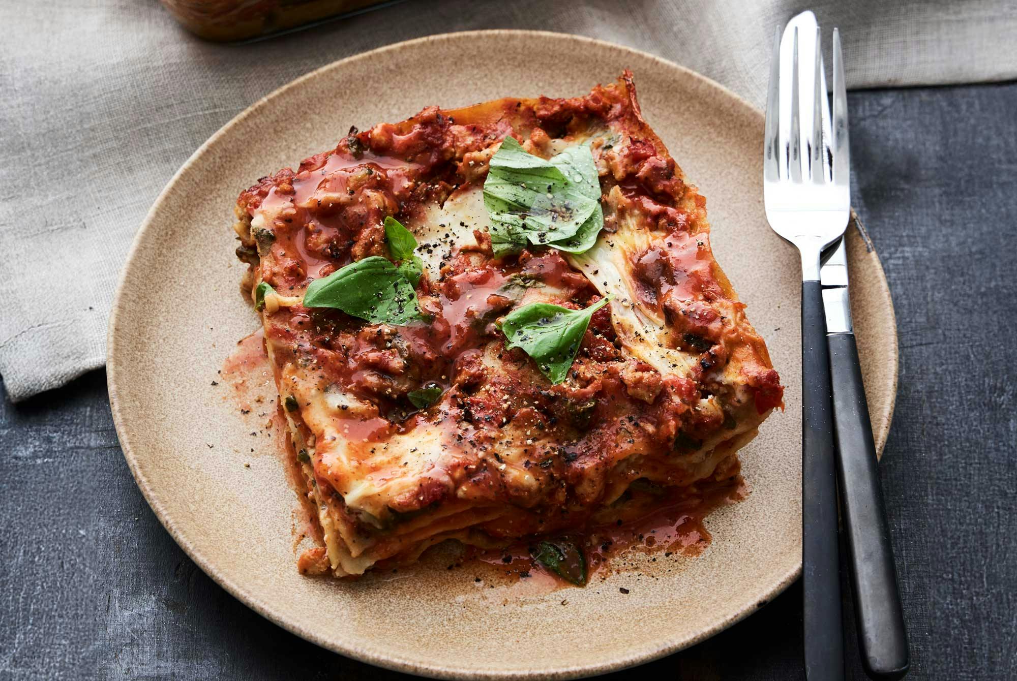 Kyllinglasagne med spinat