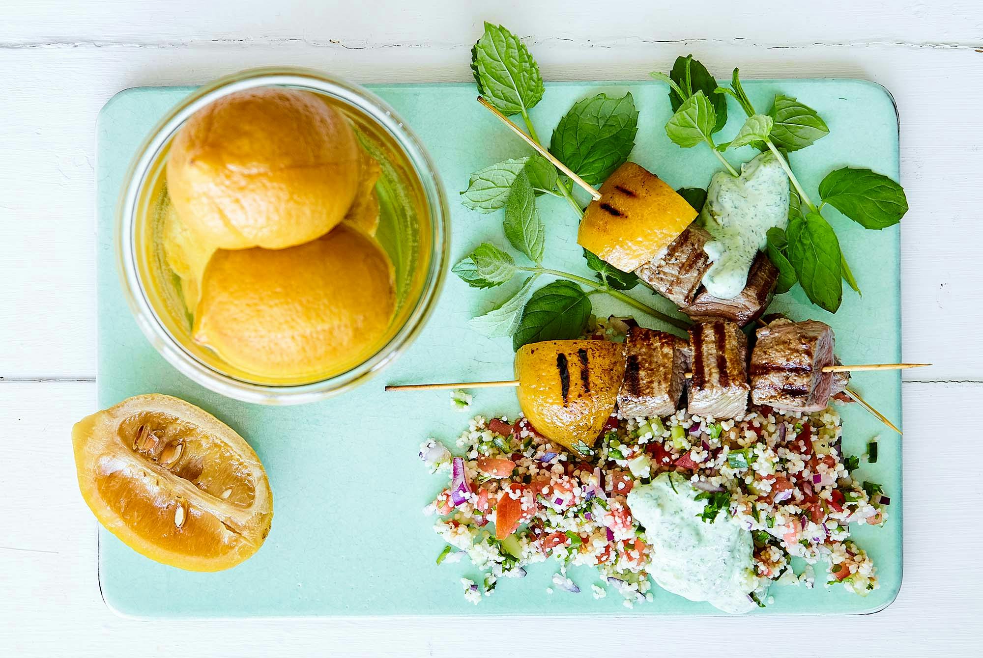 Lammspett med salta citroner