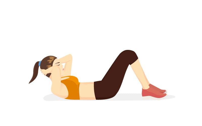 kuvituskuva naisesta tekemässä vatsarutistusta