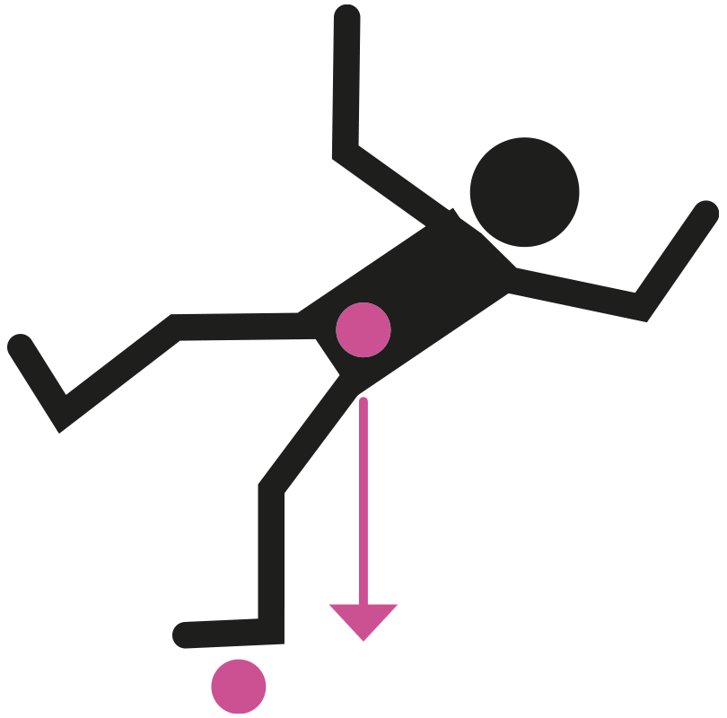 Tegning af kvinde i ubalance