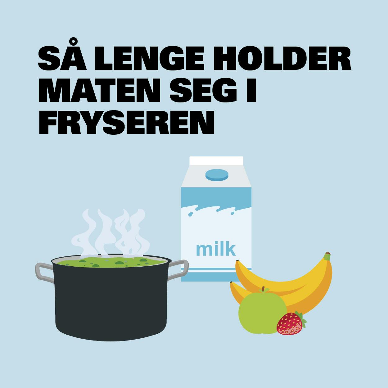 SKJEMA: Så lenge tåler maten å ligge i fryseren – last ned skjema