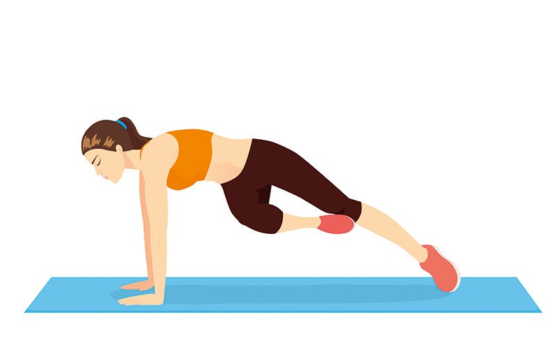 kuvituskuva ylälankkukiertoa tekevästä naisesta