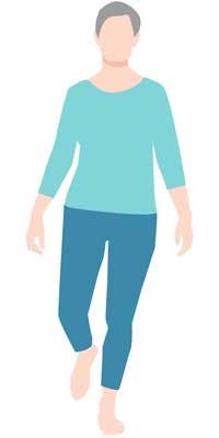 tegning af kvinde, der tester sin posturale styrke