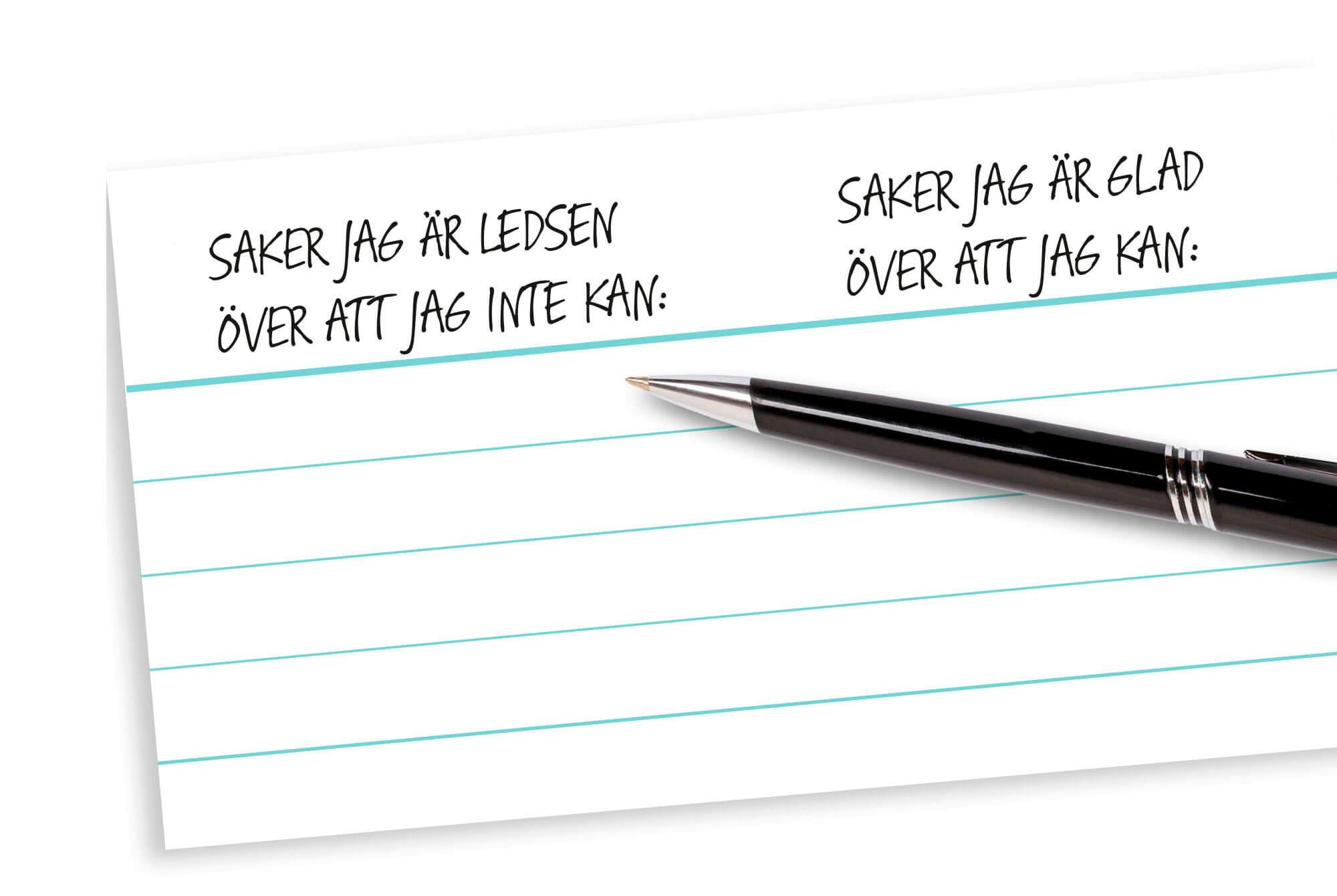 Positiva listen där du kan skriva vad som gör dig glad.