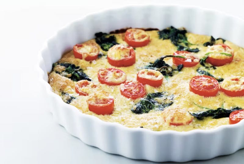 Pinaatti-tomaattimunakas