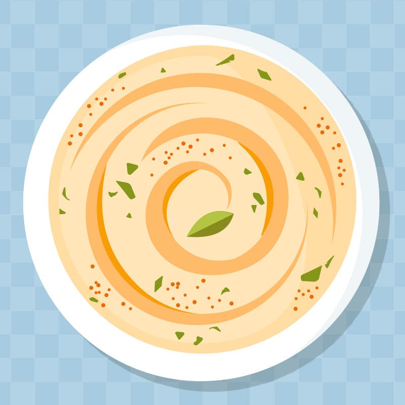 Grafik skål med hummus