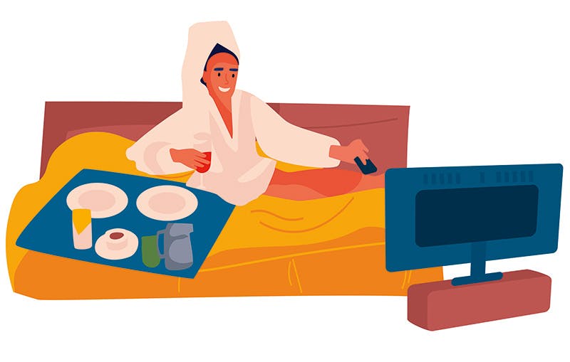 Kvinne med jetlag spiser