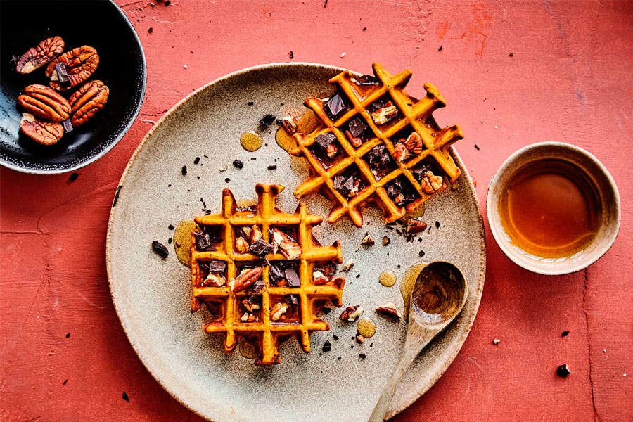 Sprøde græskarvafler med sirup