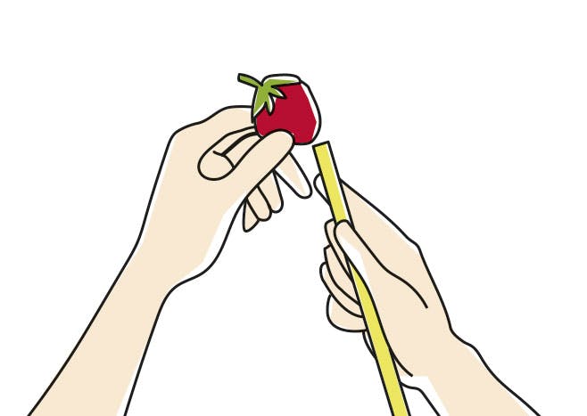 Fjern stilken fra jordbær