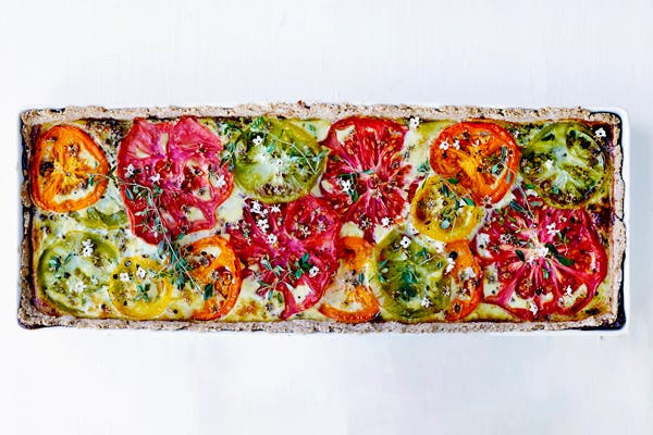 Tærte med tomat og hytteost