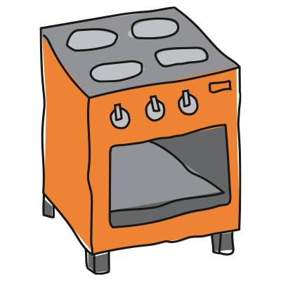 Illustration af varmluftsovn