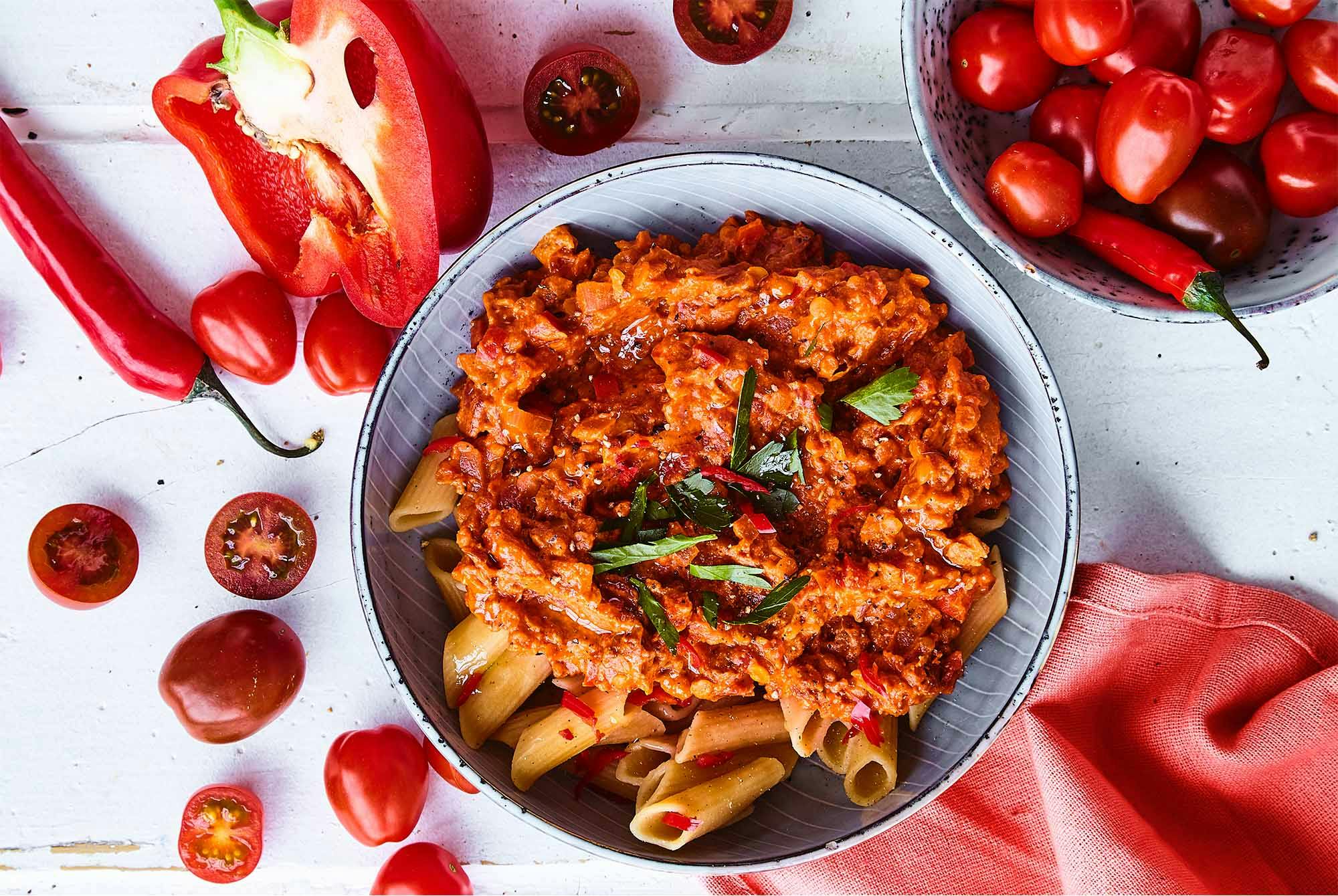 Vegetarisk linsegryte med tomat