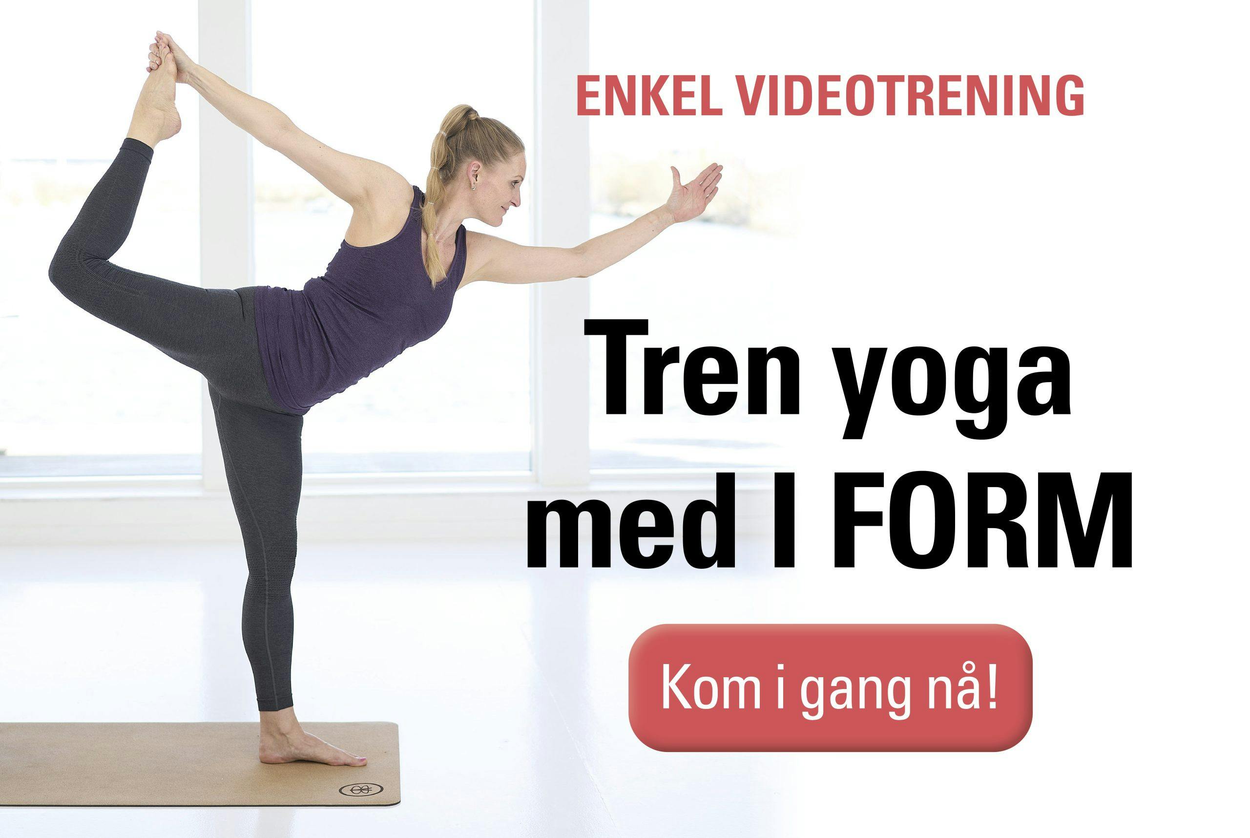 Kvinne trener yoga, og det er en kobling til I FORMs yogaunivers