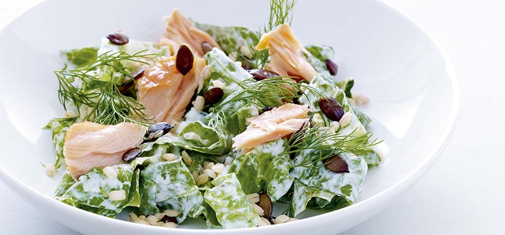 Kan man lave cæsarsalat med laks?