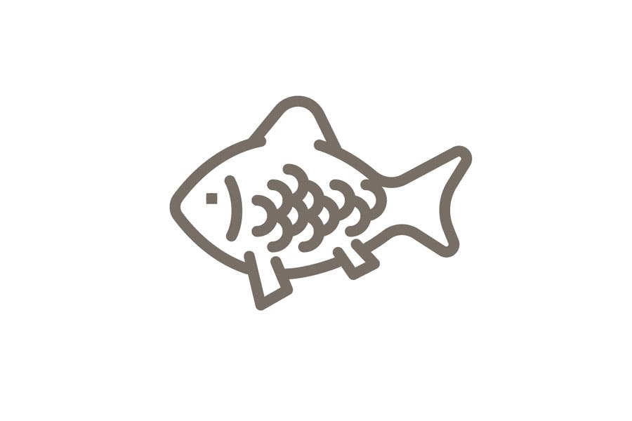 ikon med enkle fiskeretter for en sunn middag