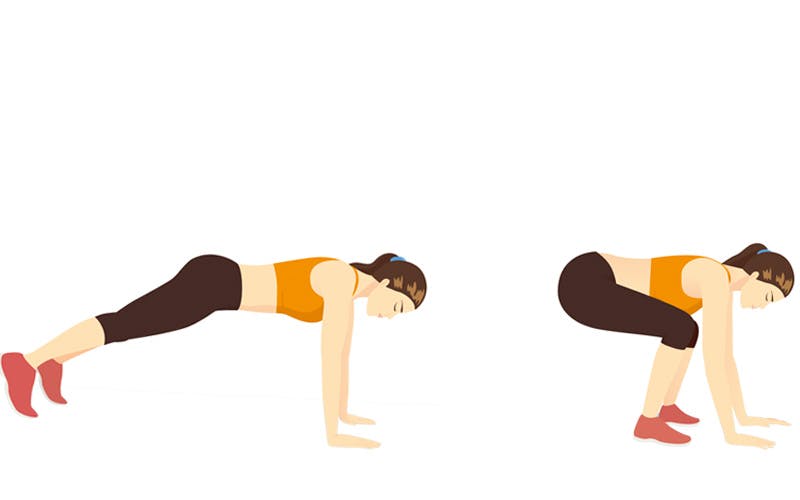 kuvituskuva sammakkohyppyä tekevästä naisesta