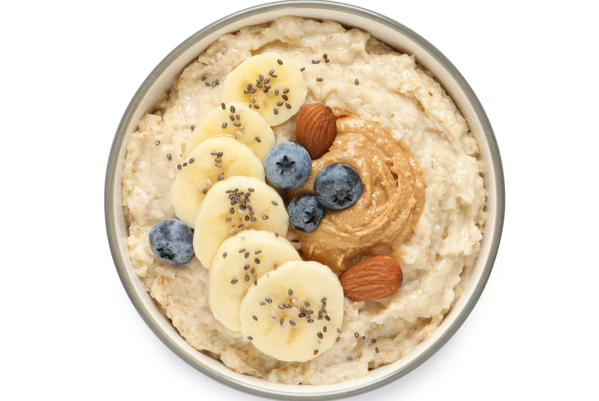 Havregrynsgröt med jordnötssmör