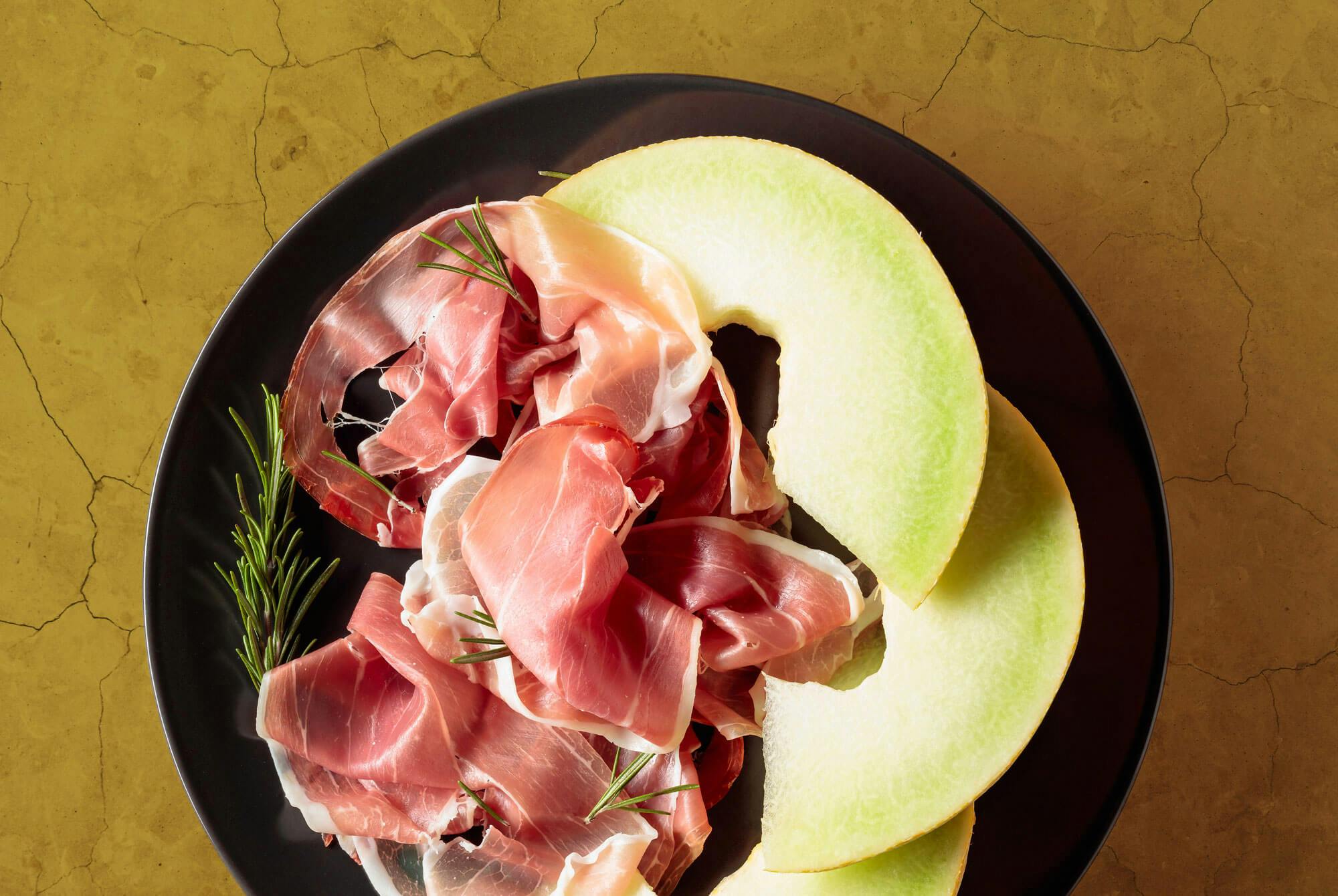 honningmelon med skinke