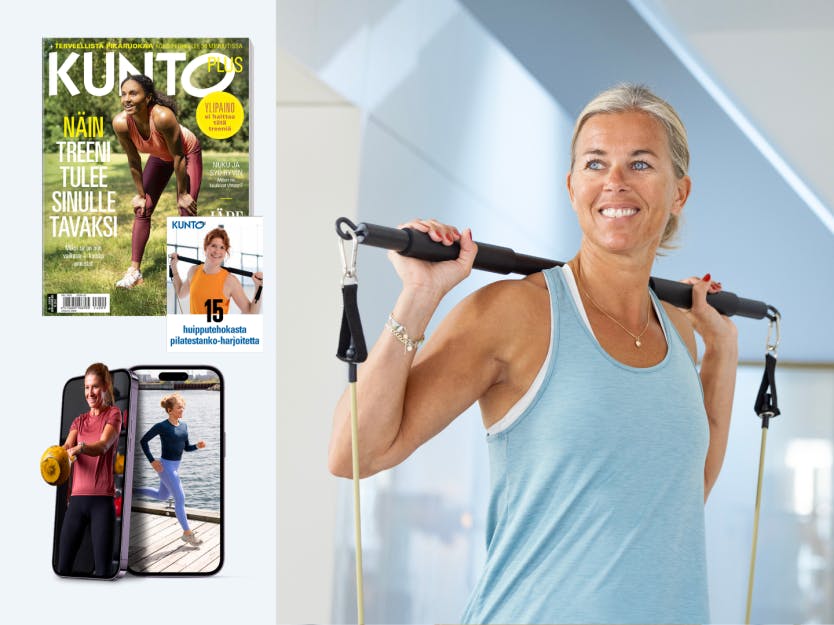 Pilatestanko ja harjoitteet.