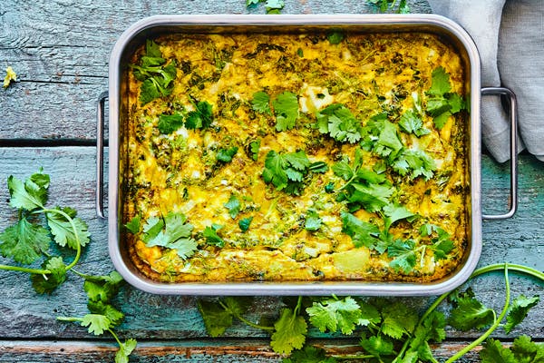 ugnsbakad indisk frittata i form