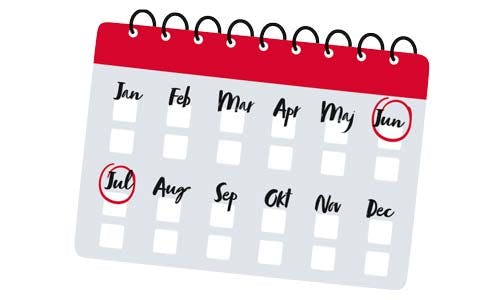 Kalender for jordbær-sæsonen