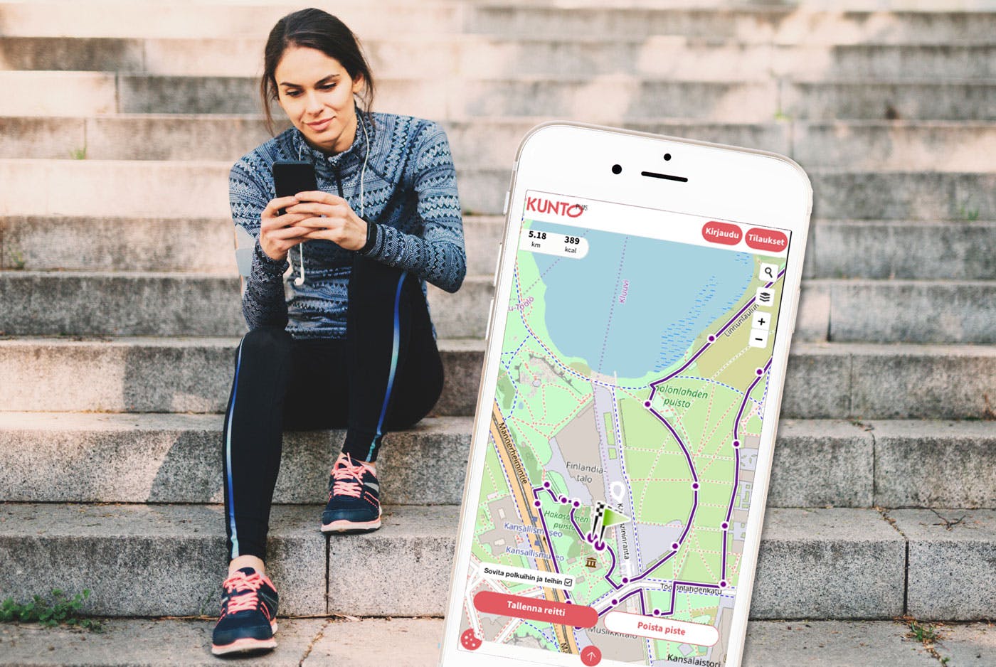 Suunnittele juoksulenkkisi KUNTO PLUSsan reittisuunnittelulla