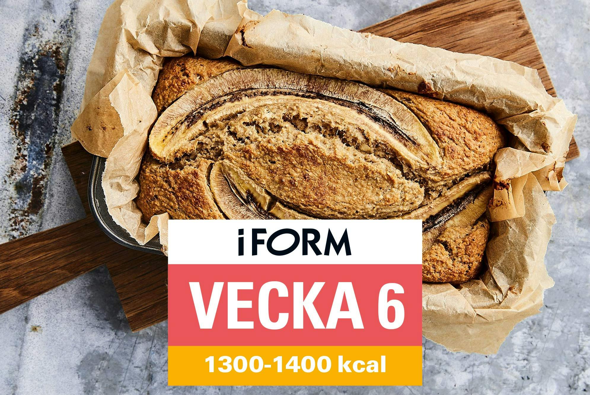 Kostplan 1300-1400 kcal, vecka 6 – bananbröd