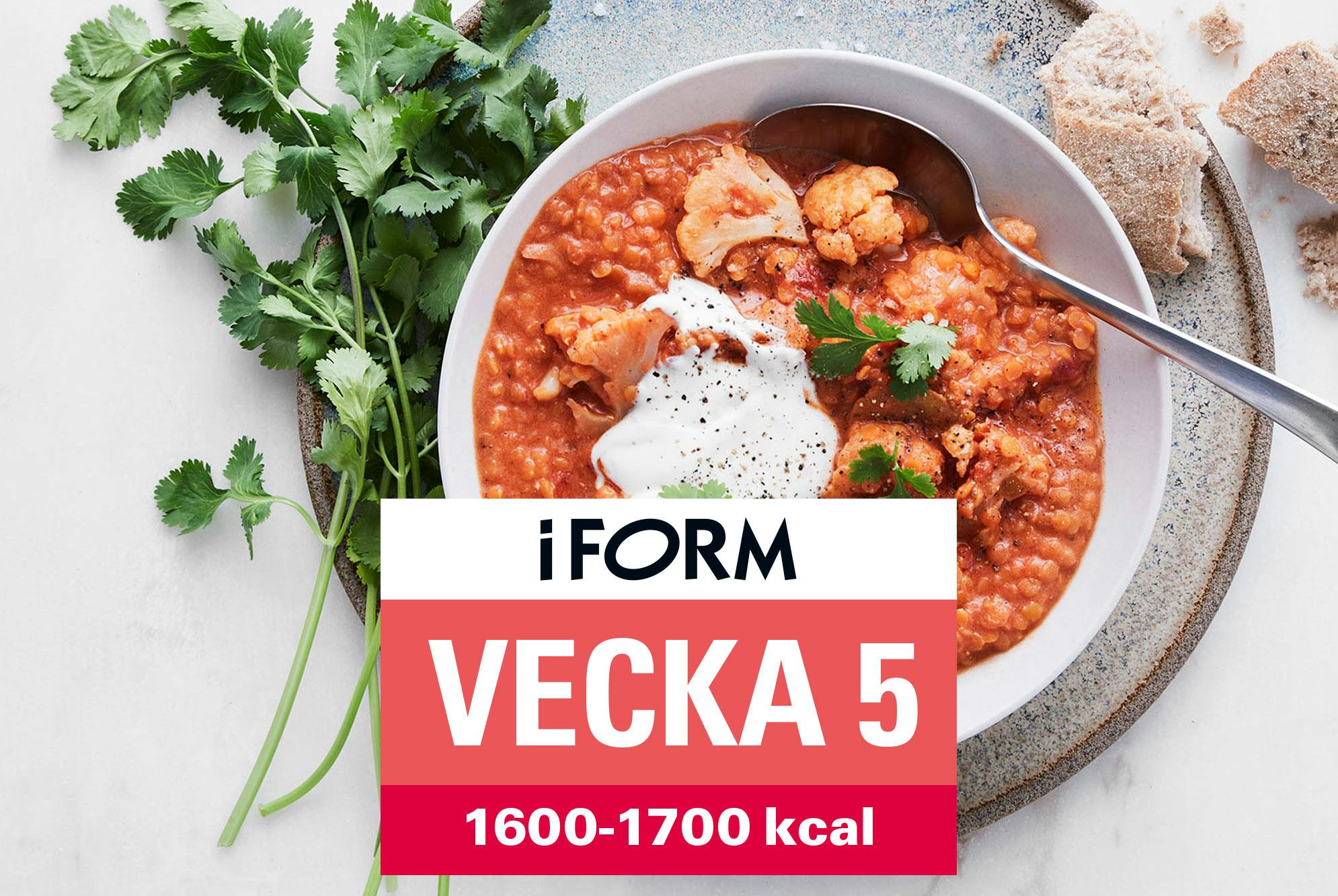 Kostplan 1600-1700 kcal vecka 5 – Blomkålscurry