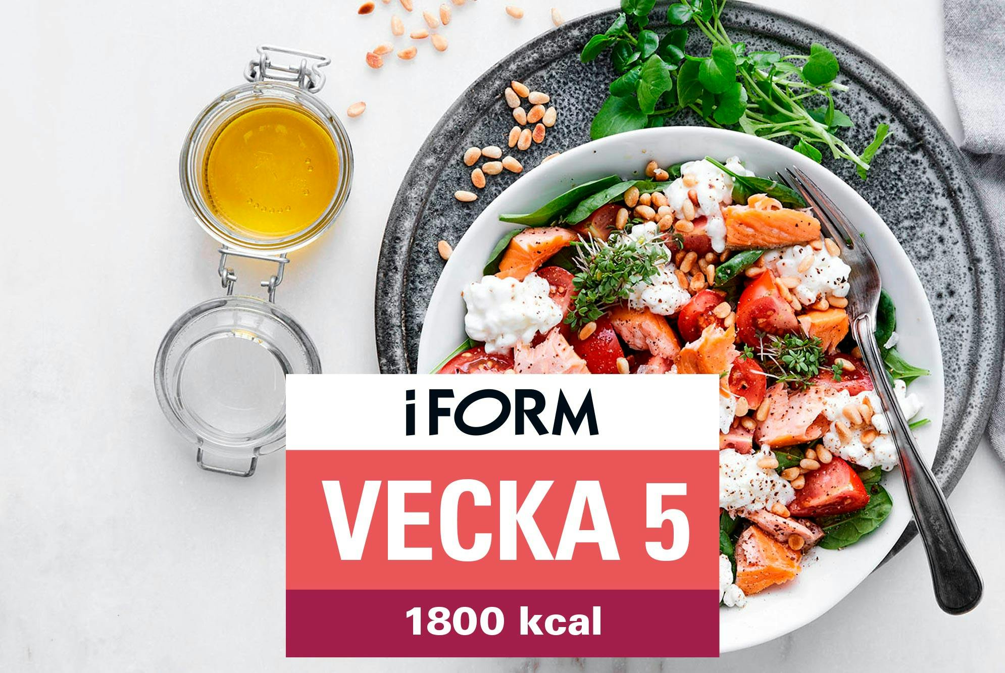 Kostplan 1800 kcal vecka 5 – Spenatsallad med rökt lax