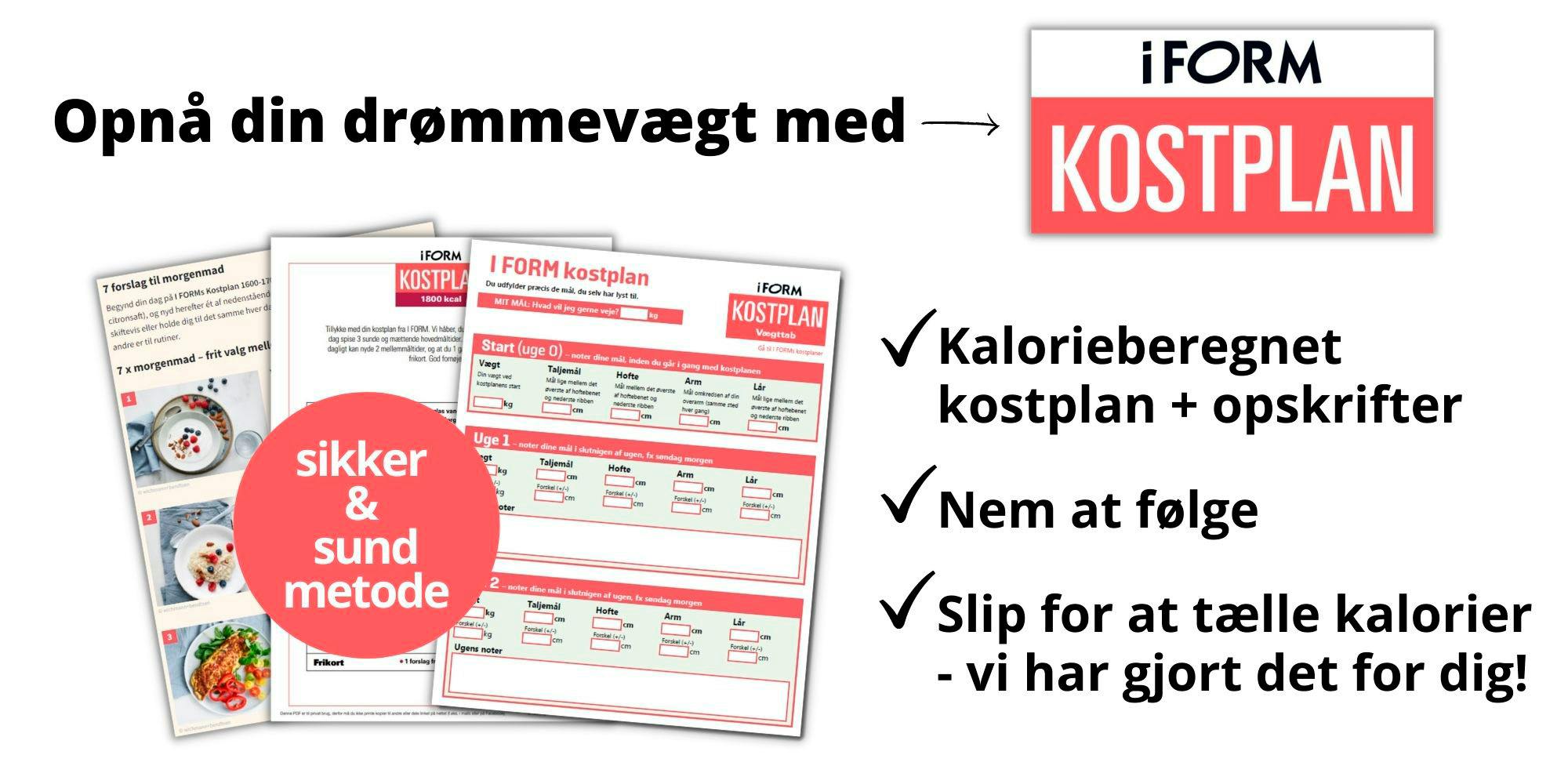 Opnå din drømmevægt med i form kostplan