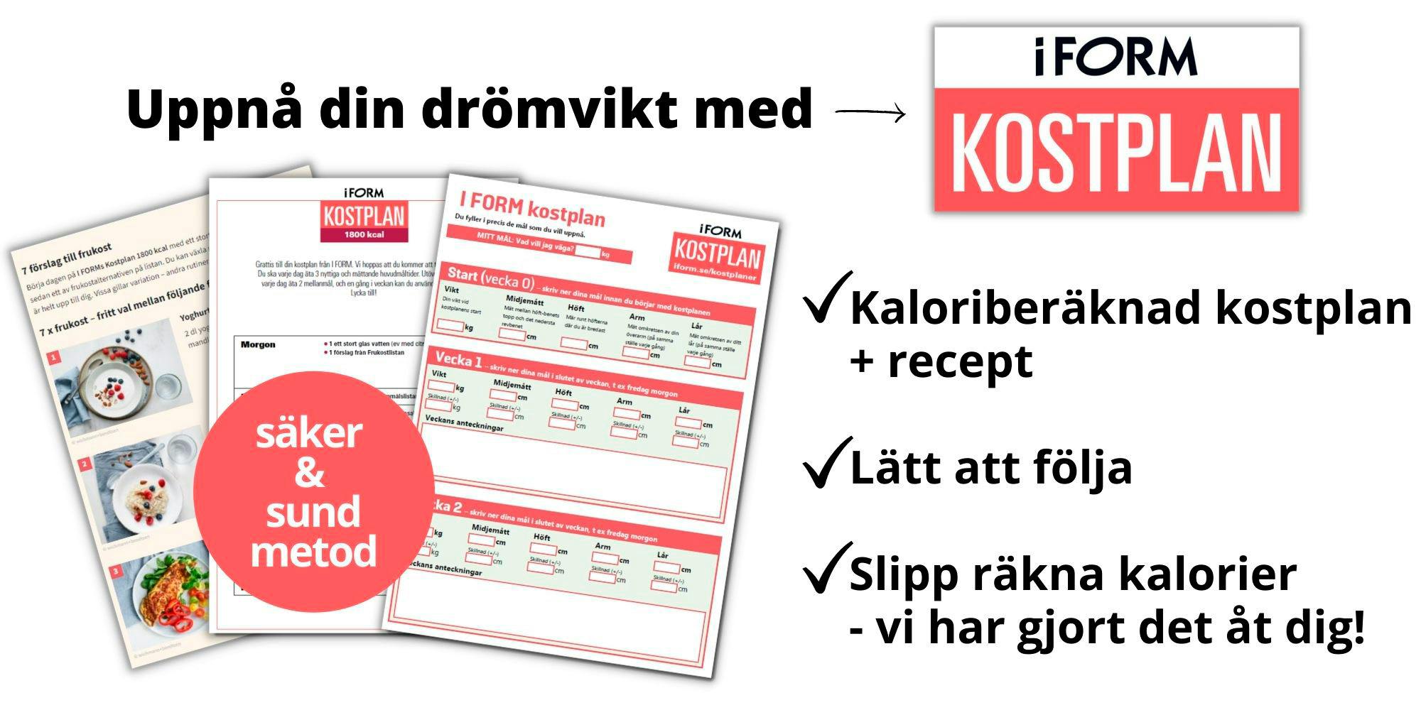 Uppnå din drömvikt med i form kostplan
