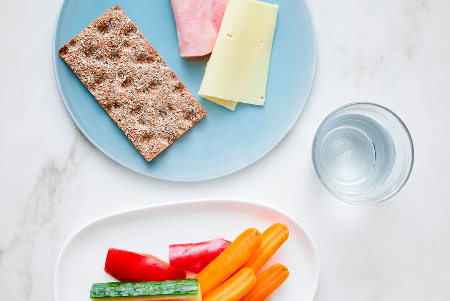 Kostplan, morgenmad – Knækbrød og grøntsager