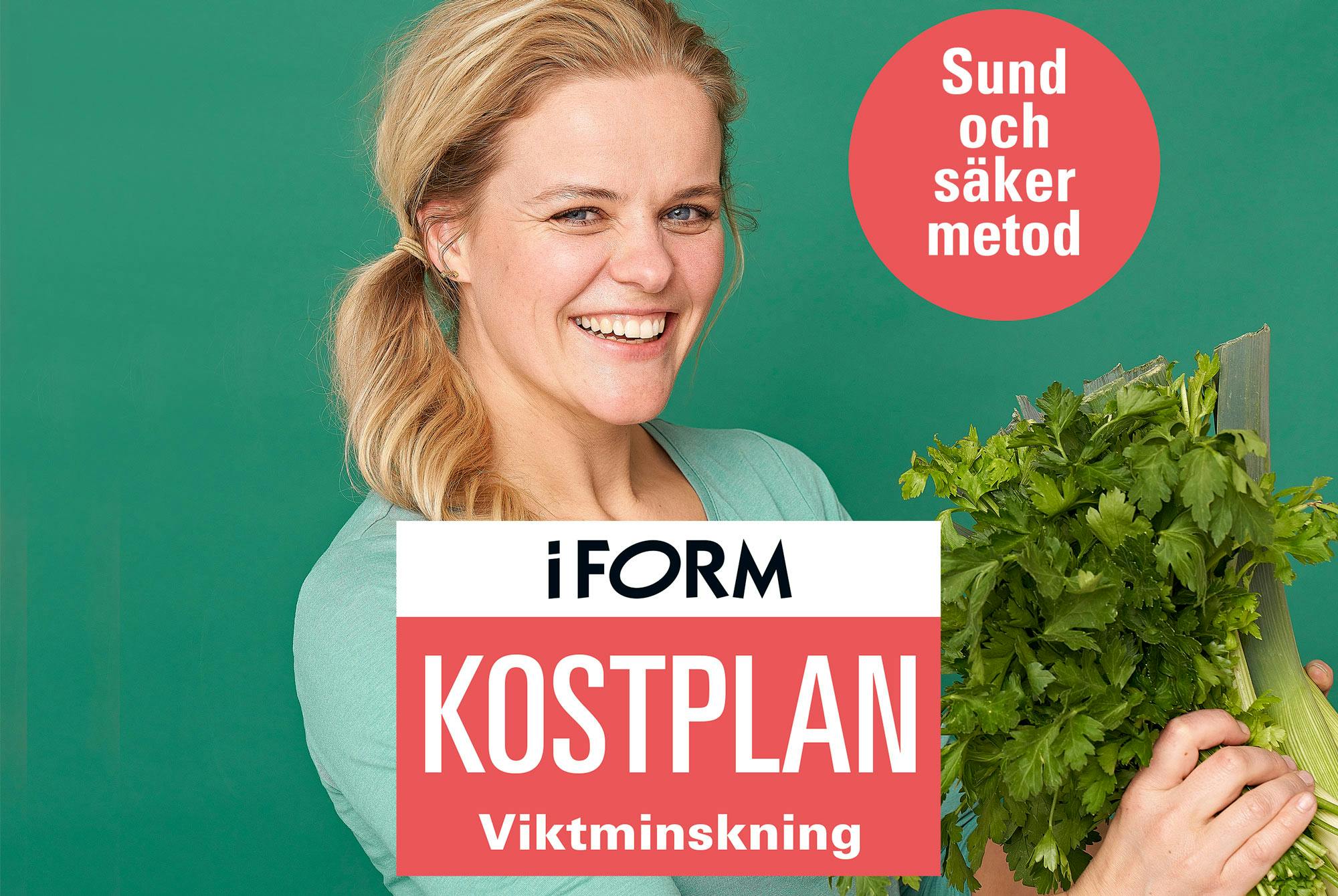 Kvinna med ett knippe persilja - ska följa I FORM Viktminskning kostplan