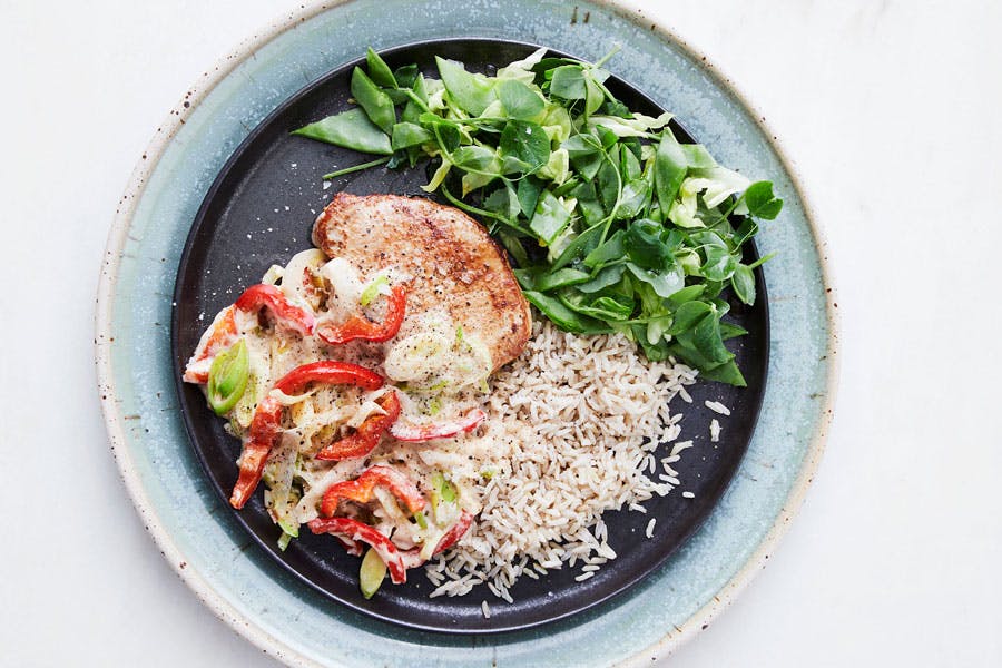 Matplan, middag – Koteletter i form med ris