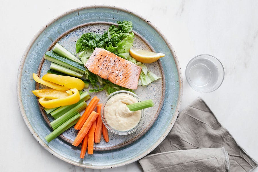 Kostplan, lunch – Lax med hummus