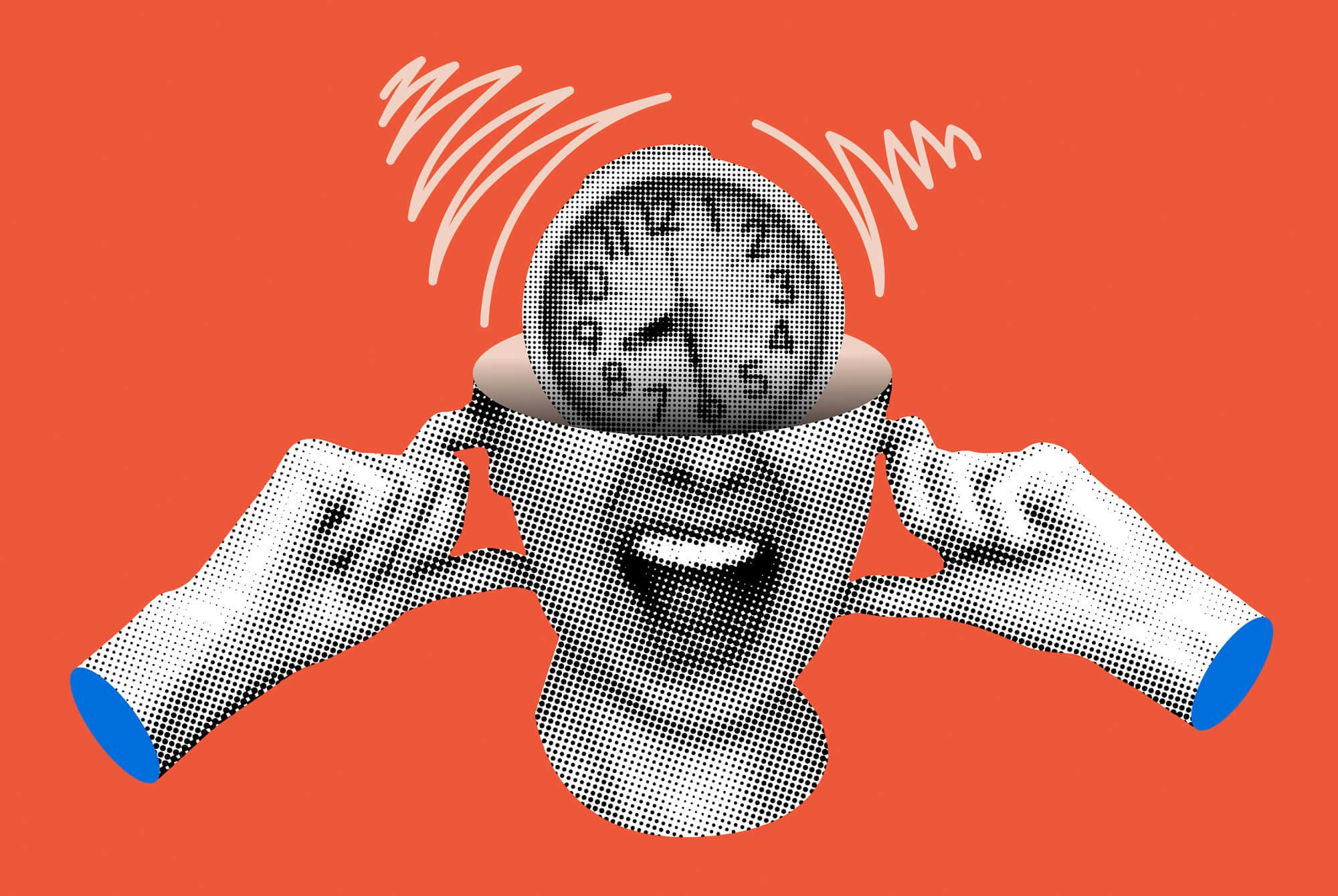 kvinde med deadline-ur er stresset