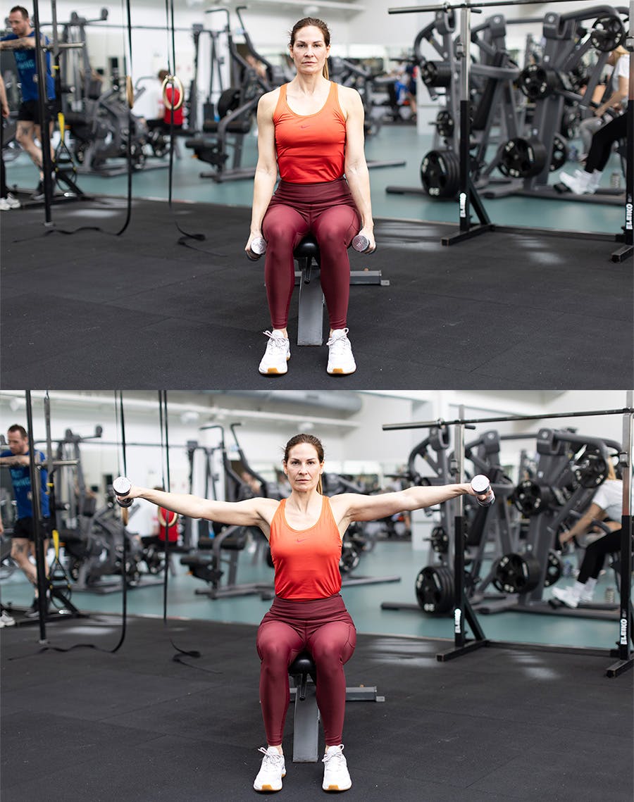 sidehevinger sittende