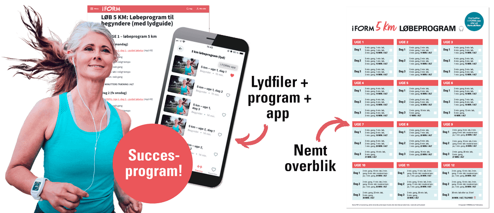 Løbeprogram 5 km begynder – alt dette får du med I FORMs 5 km-løbeprogram for begyndere