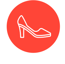 Korkeat, kapeat kengät - piirros