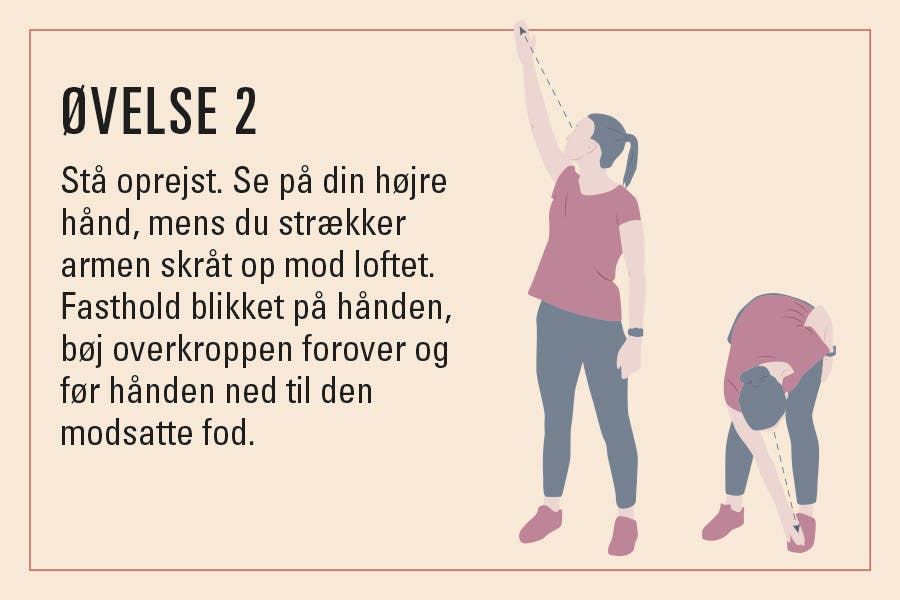 illustration af øvelse mod svimmelhed stå oprejst