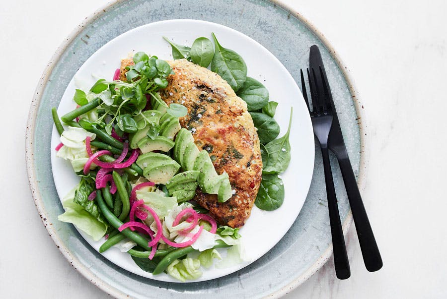Matplan, lunsj – Omelett med spinat og cottage cheese