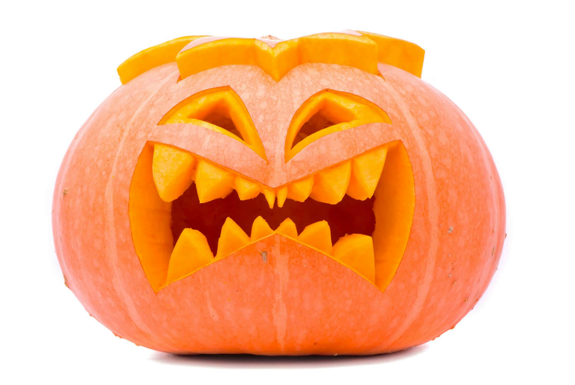 Gresskarutskjæring - Halloween-gresskar som er onde, men også morsomme
