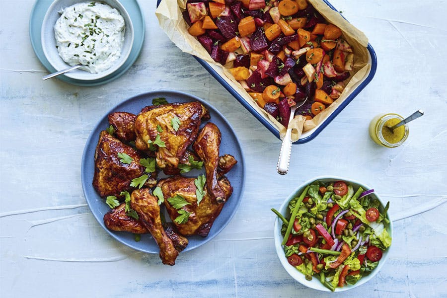 Kylling med ovnsbakte rotgrønnsaker