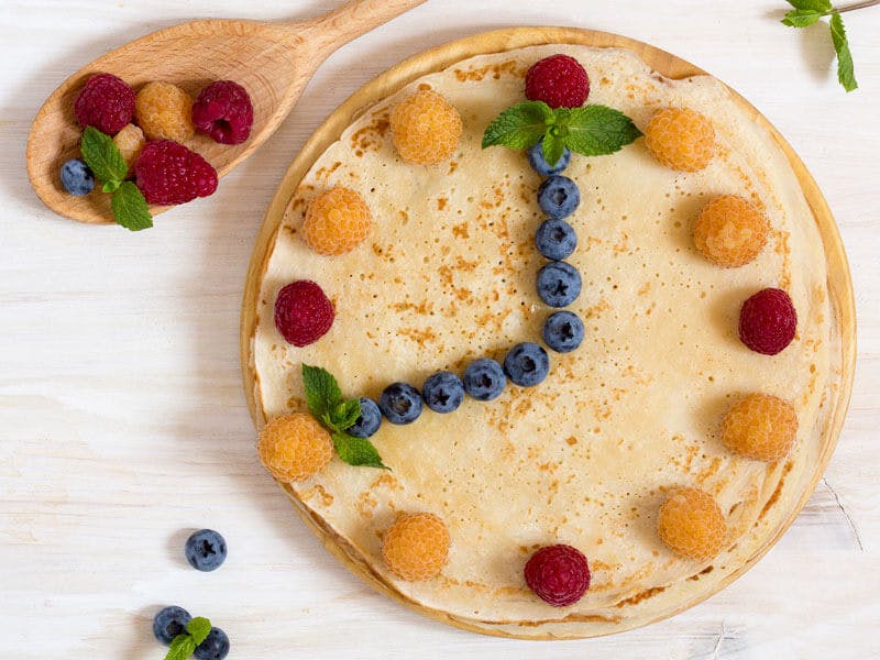 Brunch-tid: pandekage-ur viser tid til brunch