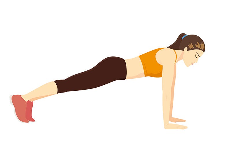 illustration af kvinde, der laver planken